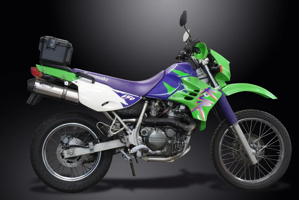 Kawasaki KLR650C 1995-2003 Slip On 13.5" X-Oval Stainless Exhaust Muffler Kit - Image 3 of 4