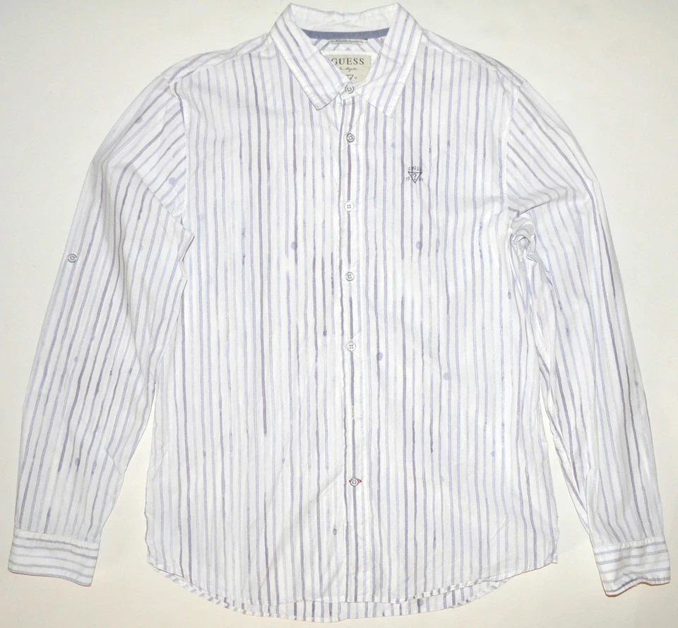 Guess Los Angeles Men's Striped Button Dress Shirt Long Sleeve Cuff Option Large - Image 2 of 4