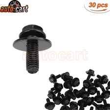 30pcs Body Bolts For Nissan- M6-1.0 x 16mm Long- 10mm Hex- 17mm Washer- Screws
