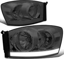 SMOKE LED DRL Headlights Assembly For 2006-2009 Dodge Ram 1500/2500/3500 NEW SET