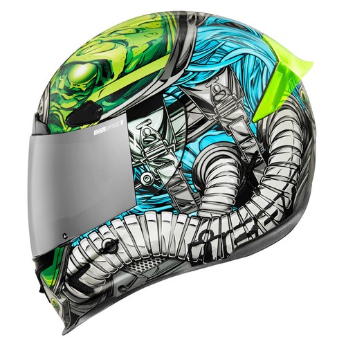 Icon Airframe Pro Outbreak Blue Full Face Motorcycle Helmet - All Sizes - Picture 11 of 17