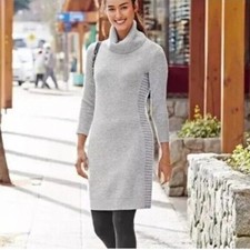 Small Athleta Merino Cowlneck Sweater Dress in Grey