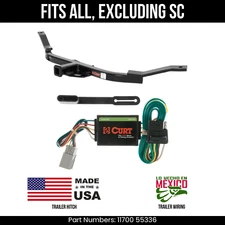 For 03-04 Honda Element Trailer Hitch w/ 4 Pin Wiring Excl SC Curt 2K 1.25" Tow