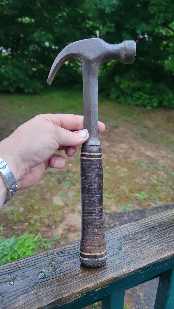 Vintage Estwing Hammer 16 Oz Carpentry Tool Stacked Leather Handle USA