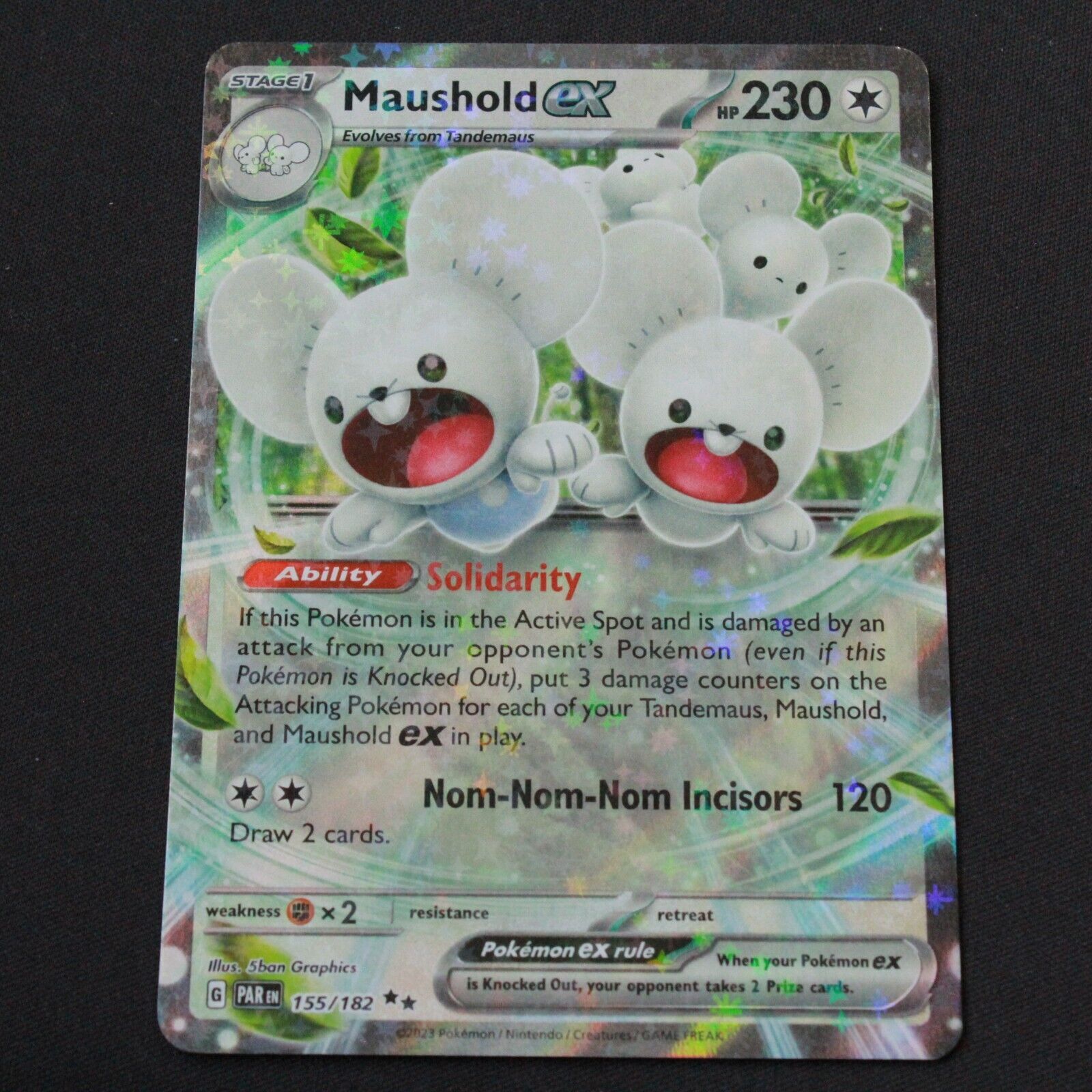 Maushold ex 155/182 NM Pokemon SV04: Paradox Rift Double Rare Holofoil