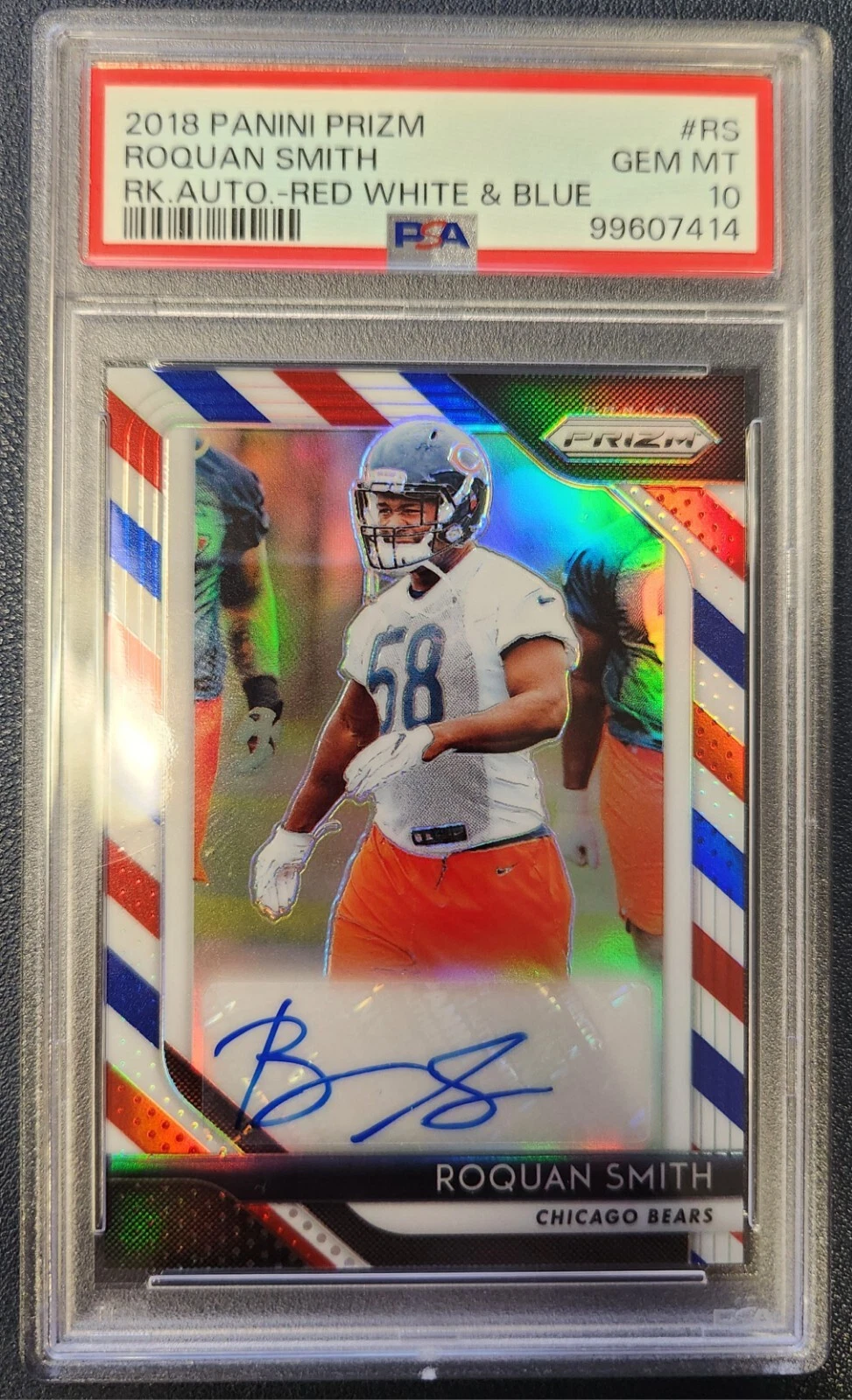 Roquan Smith Panini Prizm Rookie Autographs #RS Red/White/Blue