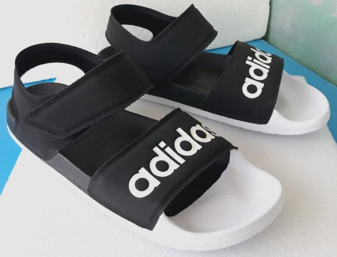 ADIDAS Wo s Adilette Sandals Slingback G28695 Size US 10 Black White NEW