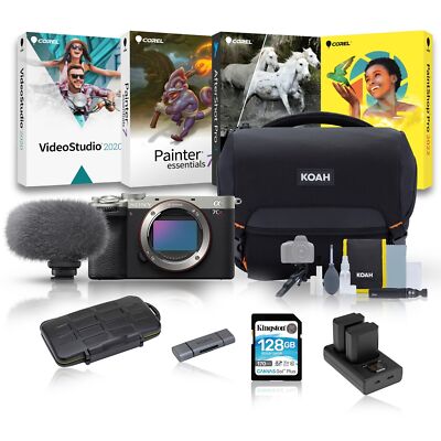 Sony Alpha 7CR Full-frame Mirrorless Camera Body Microphone Bundle (Silver)