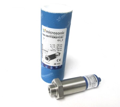 Microsonic hps+25/TF/DIU/TC/E/G1_2 Ultrasonic Sensor, Range: 30-700mm, 9-30VDC