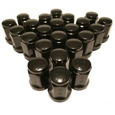 Set of 23 Black 1/2" Lug Nuts Acorn Bulge Closed End Lugnuts 1/2x20 Ford Jeep