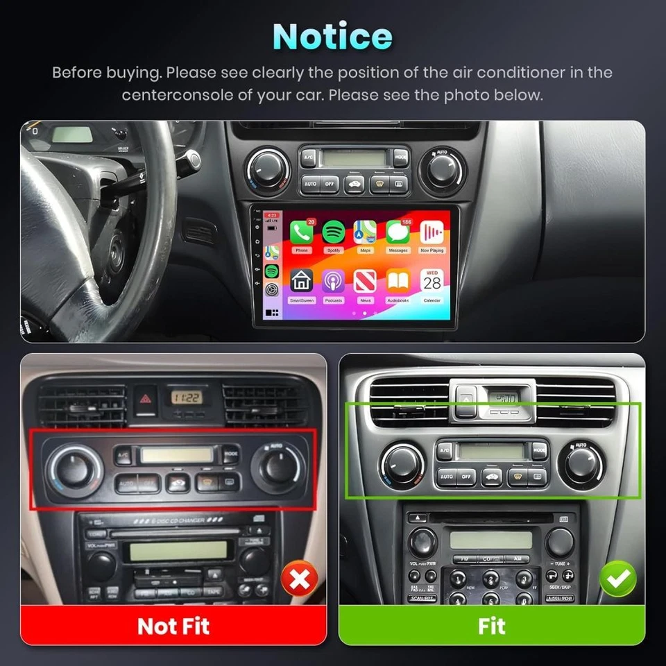 Radio estéreo para auto Apple CarPlay para Honda Accord 1998-2002 Android 15.0 GPS WIFI Foto 3 de 4
