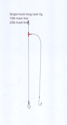 circle hook 4 X Meeresangeln Long Cast Rig No 1/0 
