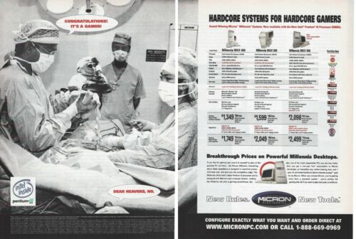 PC de jeu multi-systèmes vintage/rétro Micron Millennia impression publicitaire promo 1999 (C) - Photo 1/4