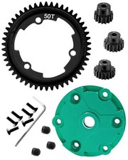 45 Steel Spur Gear 50T  Aluminum Cush Drive with15T 17T 19T Pinions Gear Se...