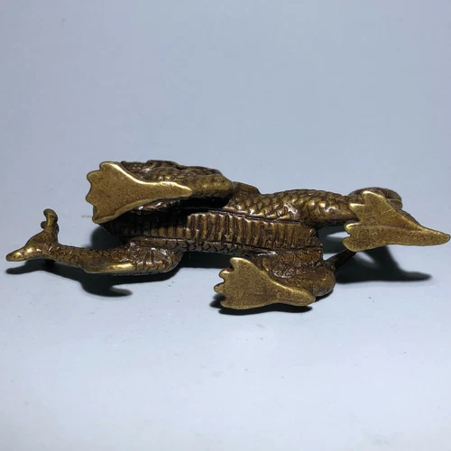 Chinese Old Vintage Solid Brass Handwork Collectible Dragon Ornament Statue NEW - Picture 13 of 16