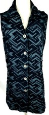 Parsley & Sage Size M Womens Textured Button Up Sleeveless Dress Blue