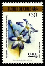 CHILEAN WILD FLOWERS, HUILLI DE COQUIMBO, LEUCOCORYNE COQUIMBENS, YEAR 1988, MNH