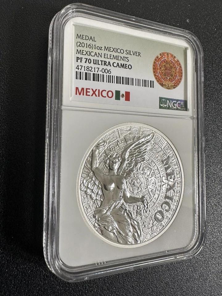 2016-Mo PCGS PR70 DCAM | MEXICO - "Mexican Elements" Silver Medal  Aztec Sign - Image 4 of 4
