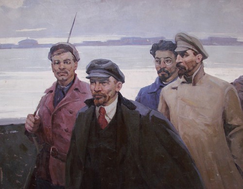 Pintura al óleo soviética ucraniana de la URSS Lenin Dzerzhinsky pueblo realismo trabajador - Imagen 5 de 12