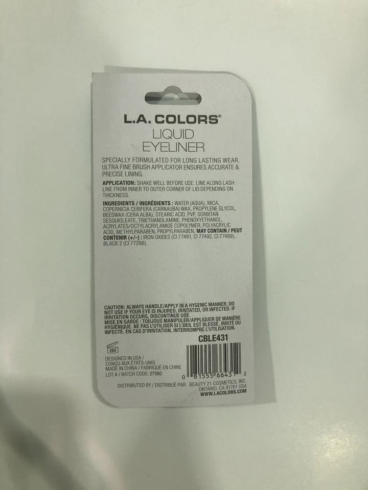 New L.A. Colors Liquid Eyeliner roof All Day Wear *CBLE431 BLACK/brown - Image 3 of 4