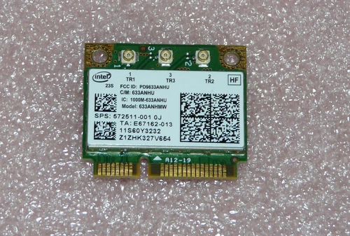 Intel 633ANHMW HP Spare: 572511-001 WLAN 802.11AGN Mini PCIe HP EliteBook 8570p