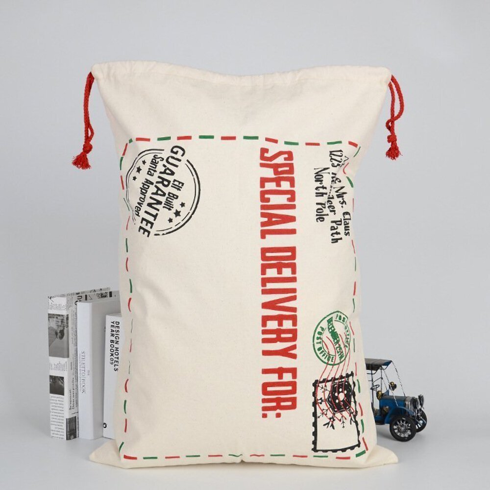 NNEDSZ 50x70cm Canvas Hessian Christmas Santa Sack Xmas Stocking Reindeer Kids G