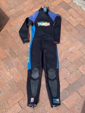 vintage yamaha jet ski wetsuit flatlock stitched 3mm neon yellow womens L Wet