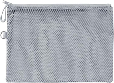 MUJI polyester double zipper case L OHG89A3S Gray small items organize JPN