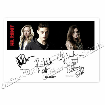 Mr. Robot mit Rami Malek, Portia Doubleday, Carly Chaikin  -  Autogrammfoto 