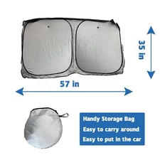 Car Foldable Sun Visor Shade Windscreen Sun Shade Window Cover Uv Block 57*35in