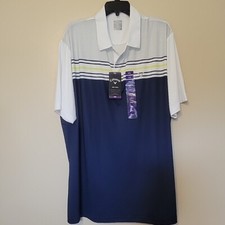 NEW Callaway Golf Polo Shirt Mens XXL Blue White Opti-Dri Short Sleeve Pullover