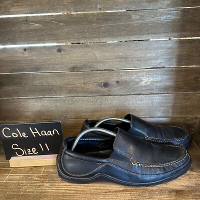 Cole Haan Mens Black Leather Slip On Loafers Shoes Size 11 M Cole Haan Grand OS Men main image 4