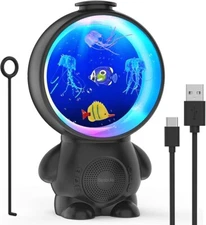 Besbule Jellyfish Lamp Bluetooth Speaker, Astronaut Space Light Black New