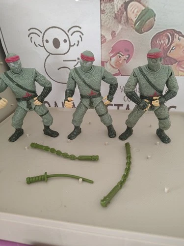 Vintage TMNT Ninja Turtles Figure Movie Star Foot Soldier Army 1991 X 3