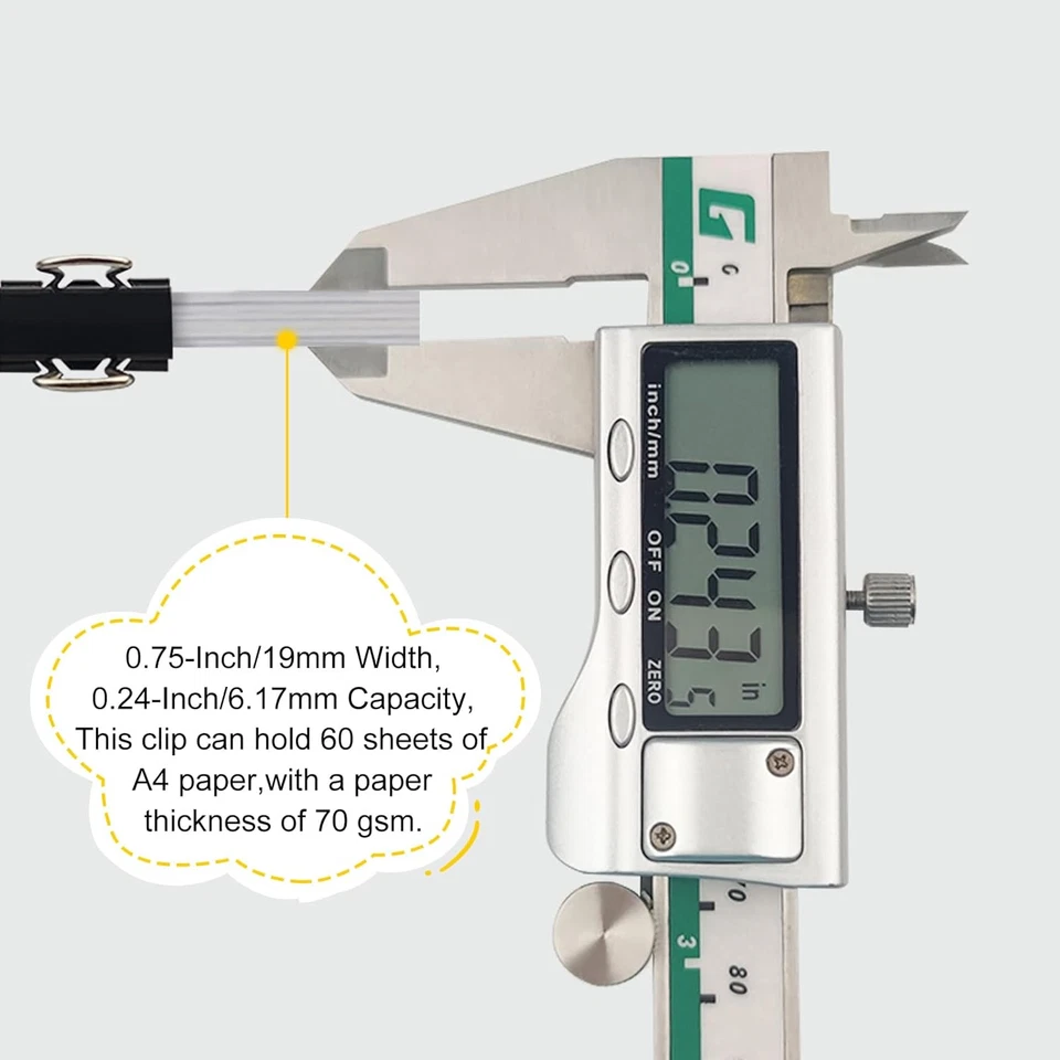 Paquete de 96 mini clips de carpeta (19 mm) abrazaderas de papel negras pequeñas de 3/4 pulgadas para oficina Foto 2 de 4