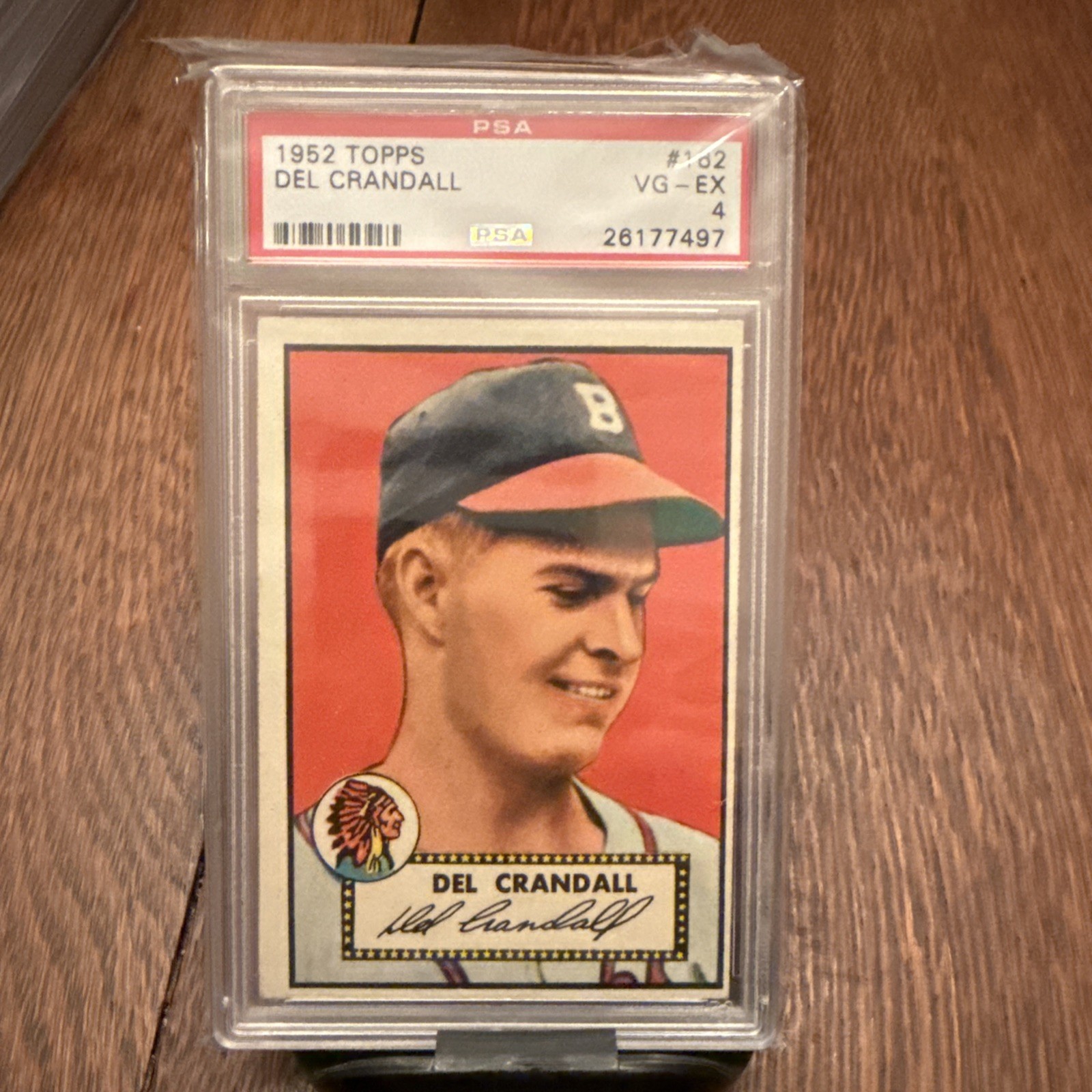 1952 Topps Baseball Del Crandall #162 PSA 4 BOSTON BRAVES VG-EX