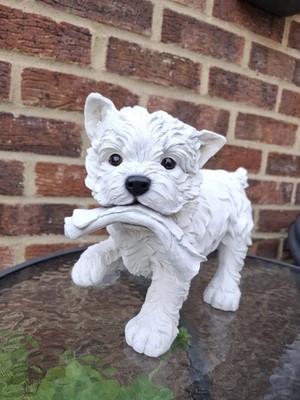 West Highland White Terrier Skulptur Garten Ornament Hund Statue Figur Geschenk