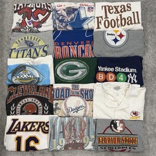 Vintage 1990s 2000s Wholesale Reseller Bundle Lot of 50 Graphic T-Shirts Sports