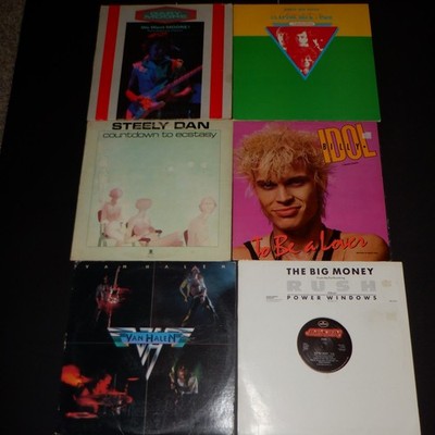 ROCK vinyl LP LOT x8 Van Halen RUSH Steely Dan IDOL Beck Page Clapton Gary Moore