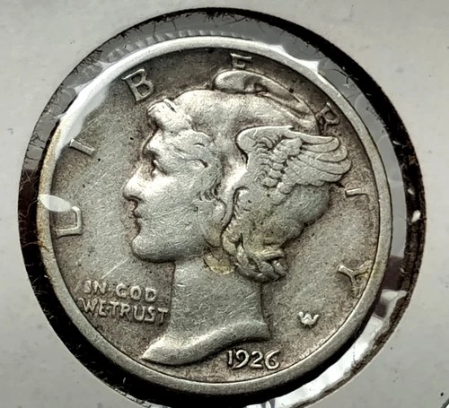 1926 P Mercury Dime circulated 90% Silver Fine, Nice Coin