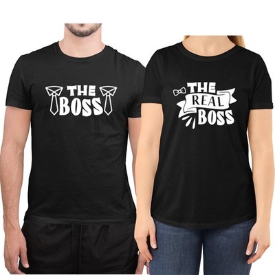 The Boss & Real Boss passendes T-Shirt Set Unisex Paare Valentinstag Geschenk