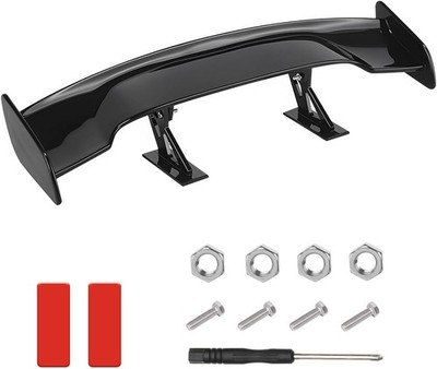 Universal Large Bright Black Car Spoiler Wing, Carbon Fiber ABS Auto Exterior Re