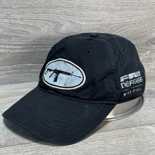 FAB Defense Hat Cap Strap Back Black Embroidered Patch Rifle Graphic Mens Cotton