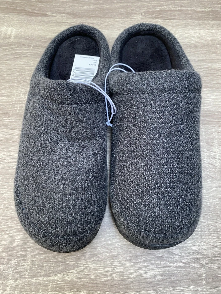 Isotoner Memory Foam Slippers Mens Size Medium Black — 第 3/4 张图片