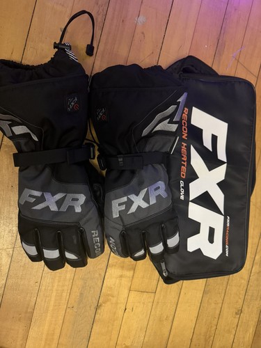 FXR Heated Recon Mens Snow Gloves Black - XL - Winter Snow Mobile - Motorcycle