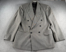 Vintage Yves Saint Laurent Double Breasted Blazer Mens 42R Houndstooth Wool