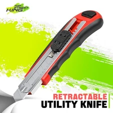 Heavy Duty Snap-Off Lock Razor Blade Retractable Utility Knife Box Paper Cutter