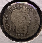 1901-1903 Barber dime  Set 2 Coins, 90% Silver