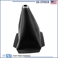Car Manual Automatic Shift Boot Cover Black Carbon Fibre Pu Leather Shifter