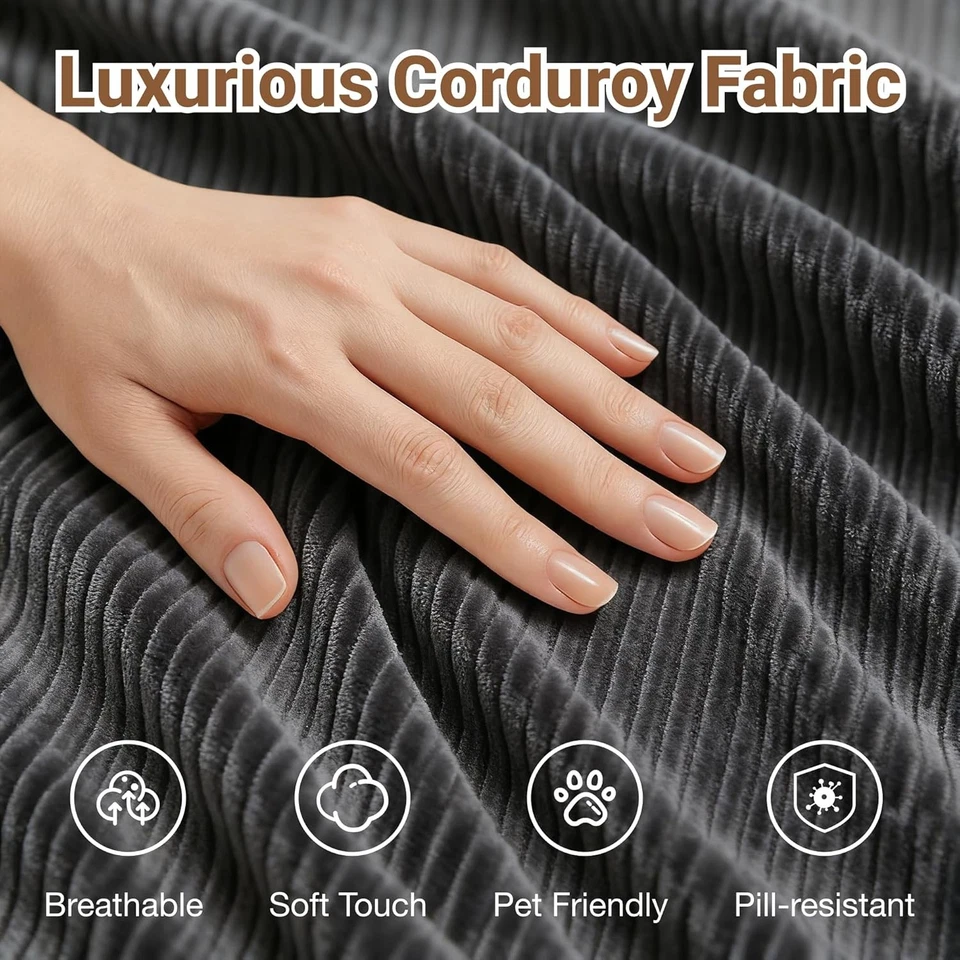 Sofá deshuesado 63" sofá sofá sofá cómodo asiento profundo tapizado de pana moderno Foto 4 de 4